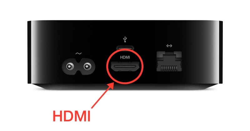 Apple TV (4. Generation) HDMI-Anschluss hinten.