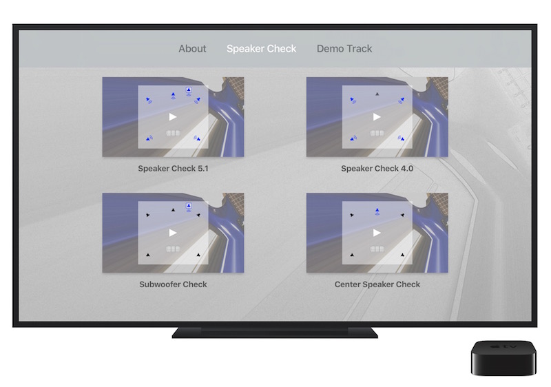 Surround Speaker Check Home Screen image.