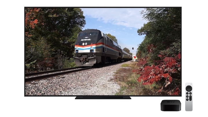 Amtrak locomotive in spatial audio